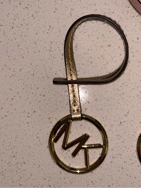 Gold MK Circle Logo Keychain Wristlet